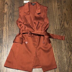 Express Copper Sleeveless Blazer Vest